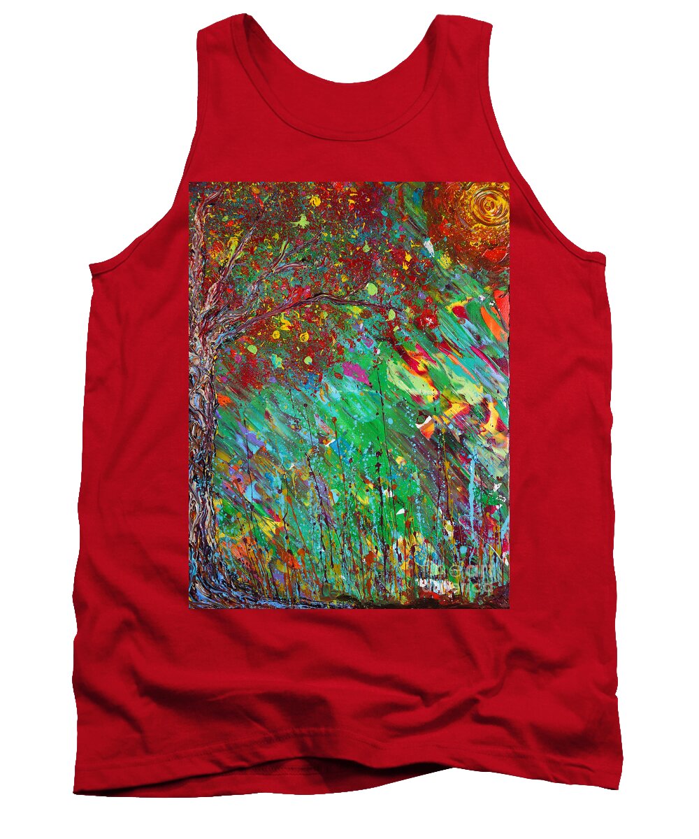 Fall Landscape Tank Top featuring the painting Fall Revival by Jacqueline Athmann