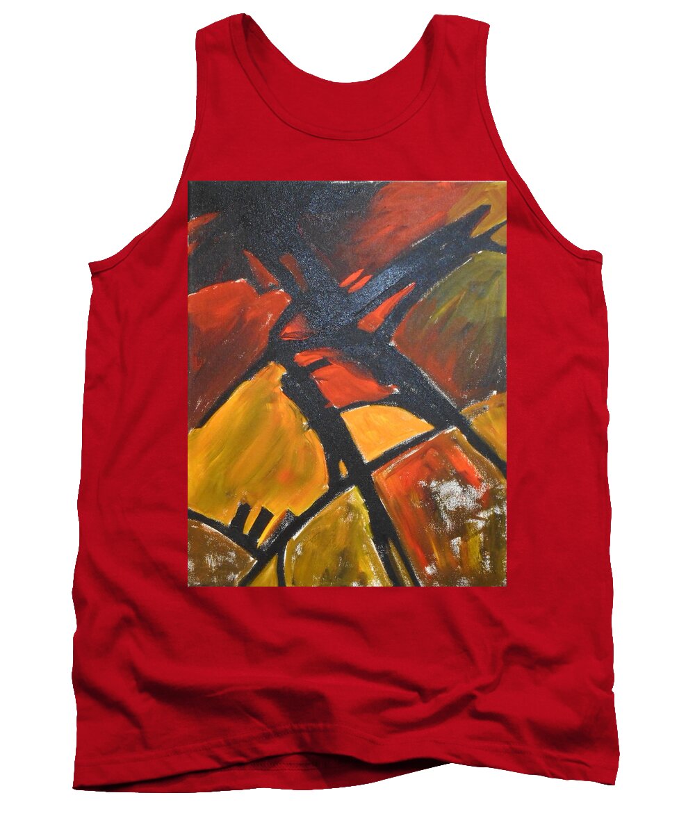 Landscape Tank Top featuring the painting Farmlands by Sharon Cromwell