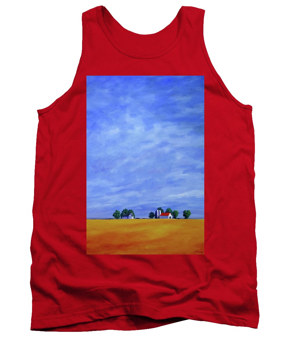 Jo Appleby Tank Top featuring the painting Fields of Gold by Jo Appleby