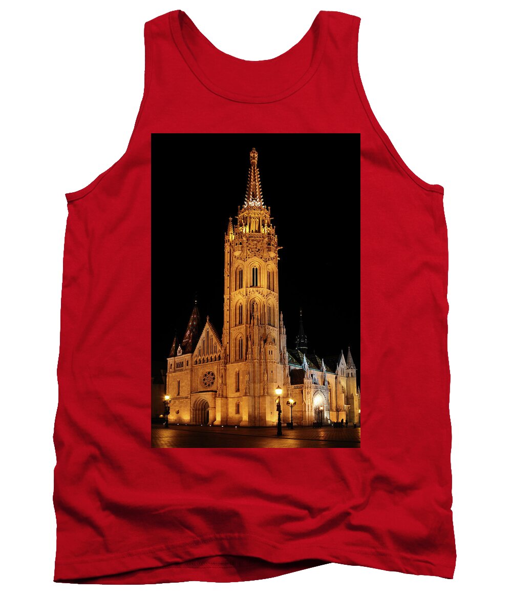 Architecture Tank Top featuring the digital art Fishermans Bastion - Budapest by Pat Speirs