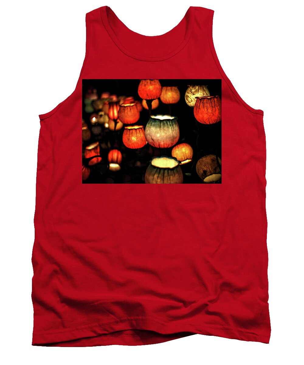 Flower Tank Top featuring the digital art Flower Lamps by Carol Crisafi