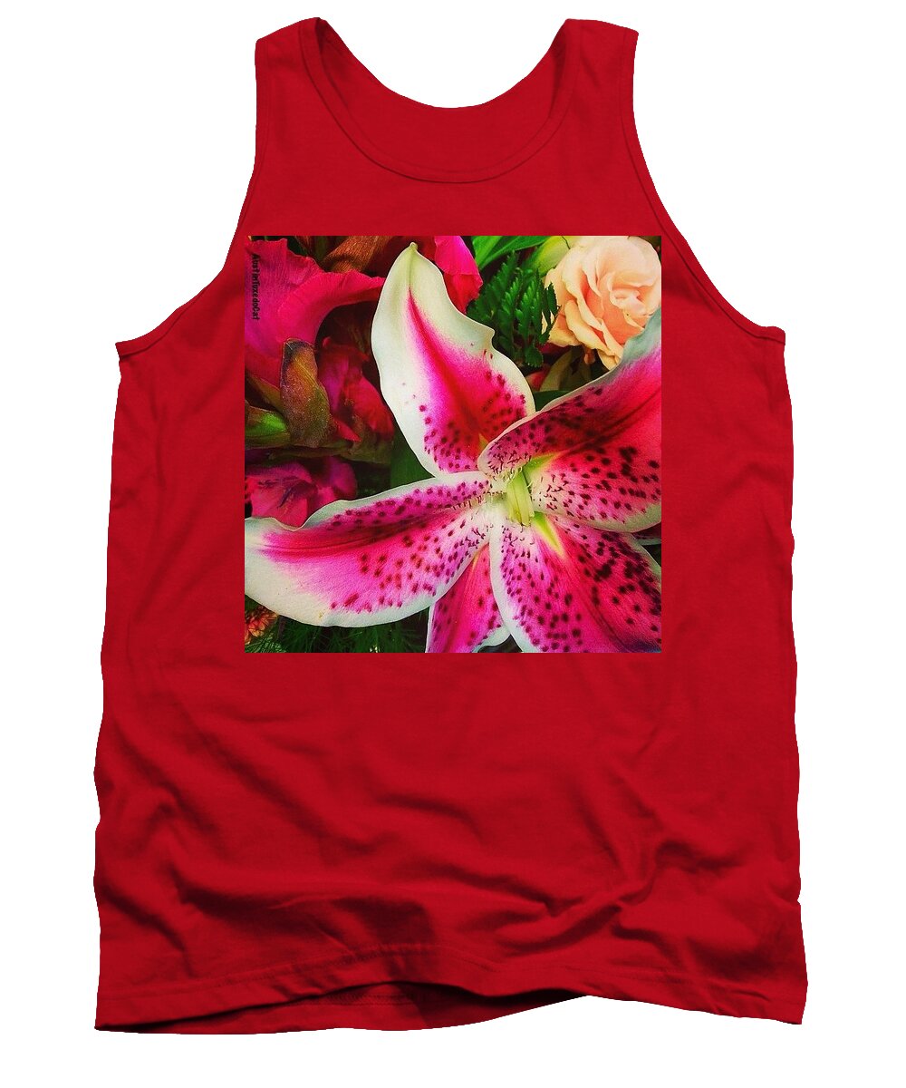 Beautiful Tank Top featuring the photograph #flowerpower Sunday Night! #floral by Austin Tuxedo Cat