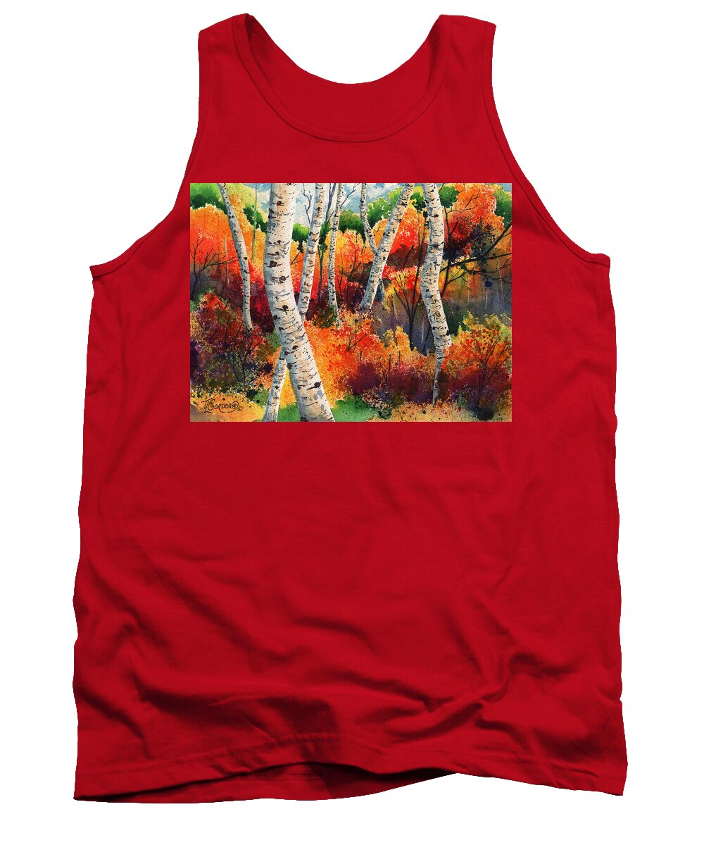 Tim Gordon Tank Top featuring the painting Forest in color by Timithy L Gordon