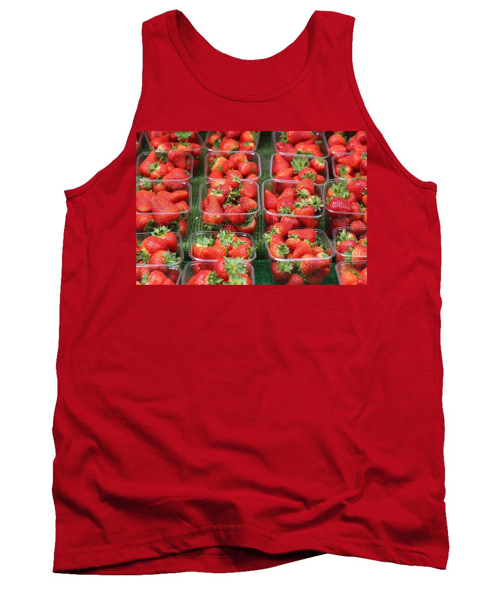 Strawberry Tank Top featuring the photograph Fresh Strawberries by Imagery-at- Work