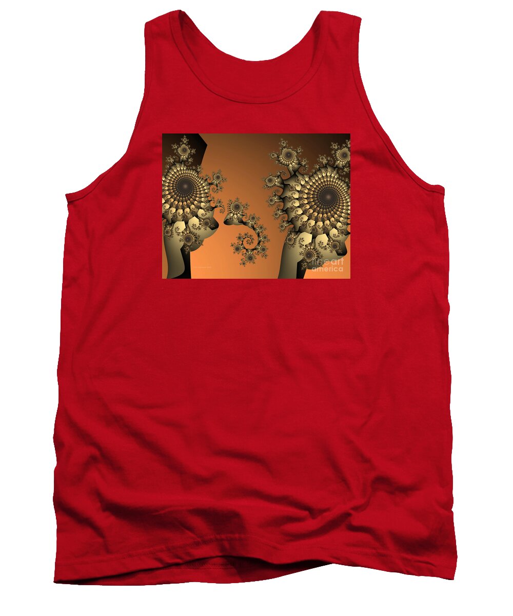 Abstract Tank Top featuring the digital art Frog King by Karin Kuhlmann