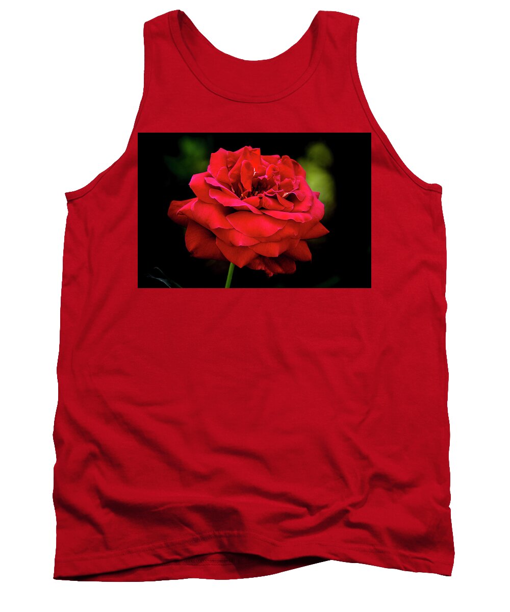 Rose Tank Top featuring the digital art Fully Open by Ed Stines