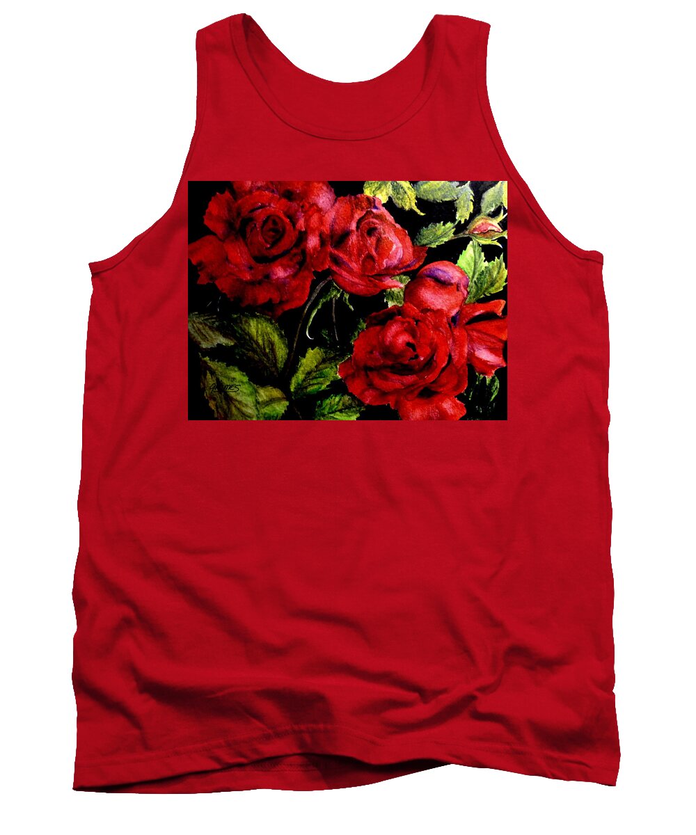 Roses Tank Top featuring the painting Garden Roses by Carol Grimes