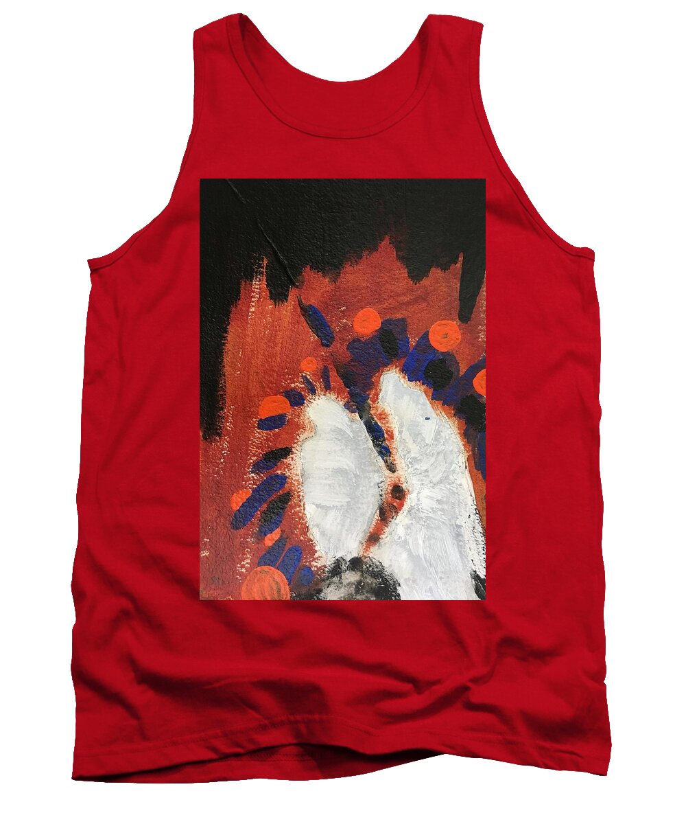 Ghosts Tank Top featuring the painting Ghostly Discussion by Carole Johnson