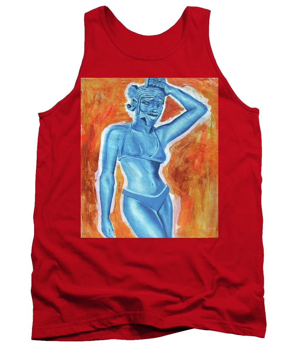 Goddess Tank Top featuring the painting Goddess by Laura Pierre-Louis