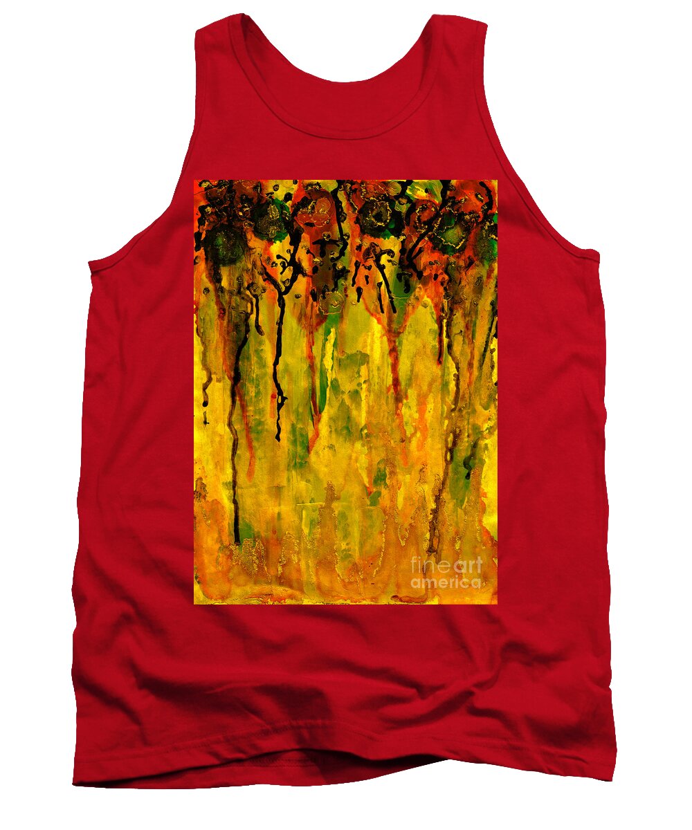 Abstract Tank Top featuring the painting Going with the flow by Jolanta Anna Karolska