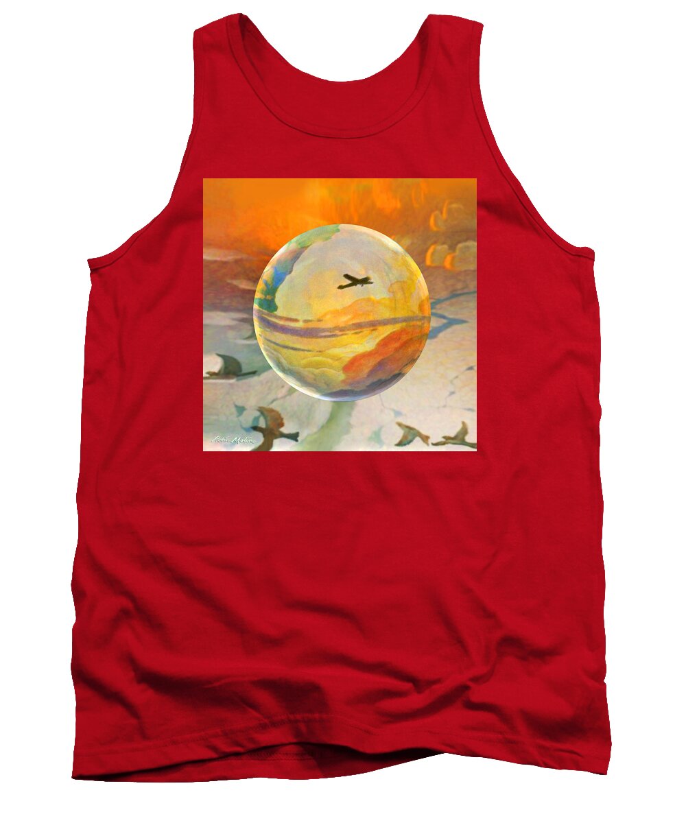  Golden Age Of Aviation Tank Top featuring the painting Golden Age of Flight by Robin Moline