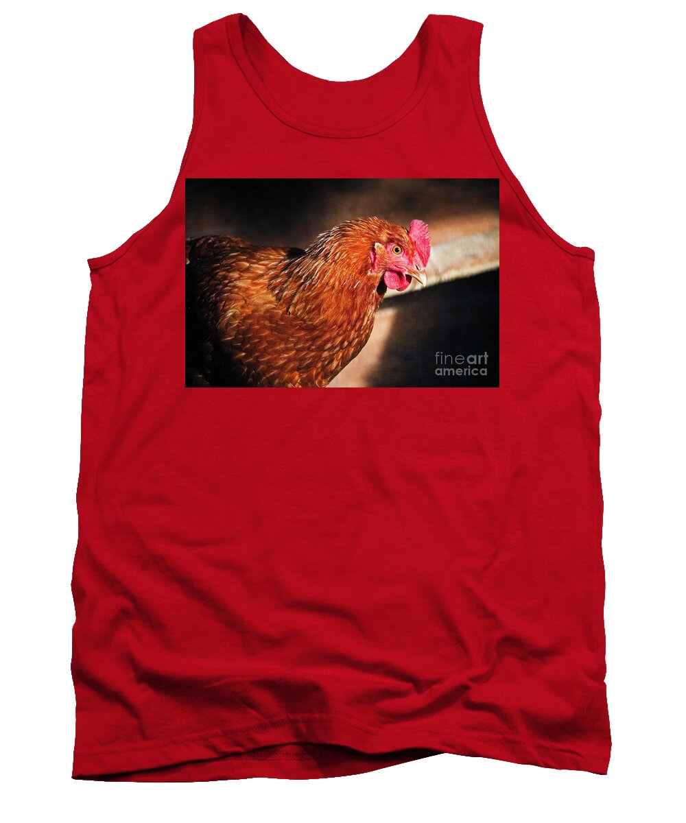 Golden Comet Chicken Tank Top featuring the photograph Golden Comet by Mary Machare
