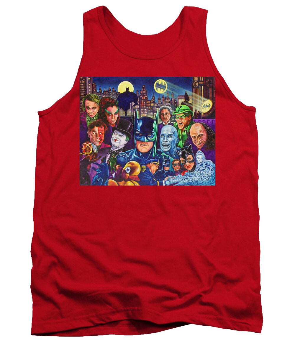 Movie Classics Tank Top featuring the painting Gotham City by Michael Frank