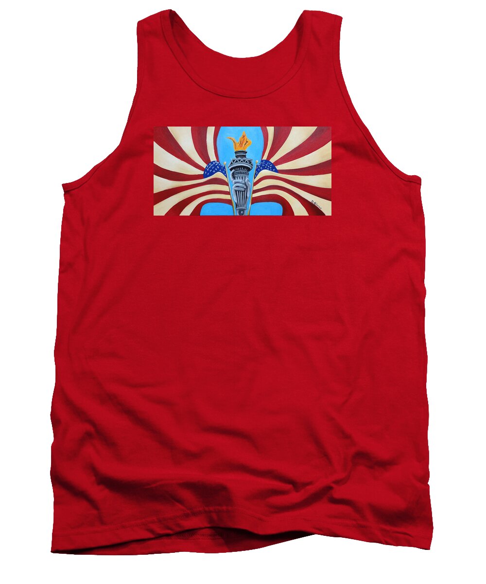 Marine Tank Top featuring the painting Guardian's of Liberty by Dean Glorso