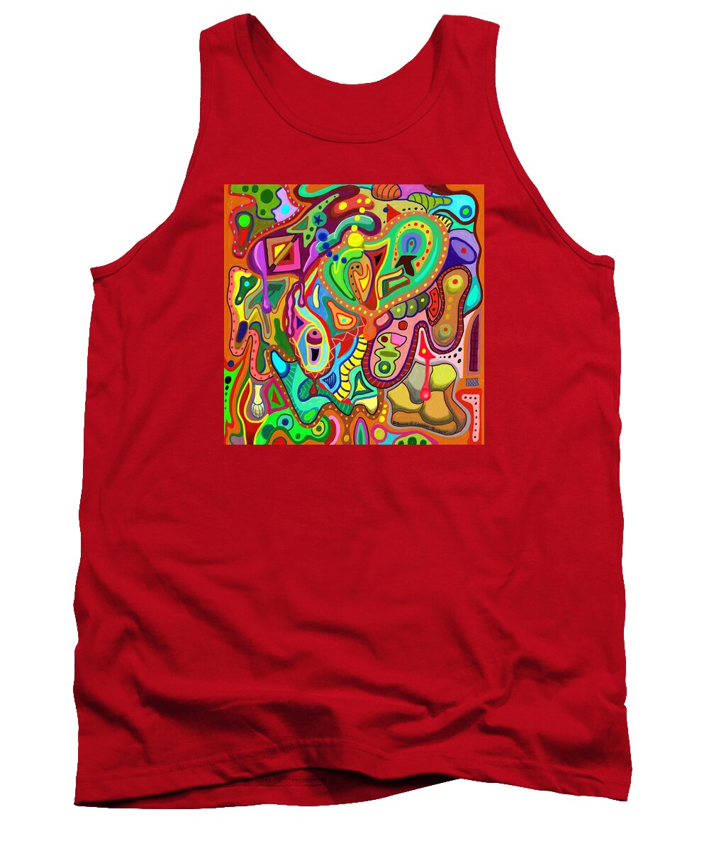 Abstract Tank Top featuring the painting Gumstore by ThomasE Jensen
