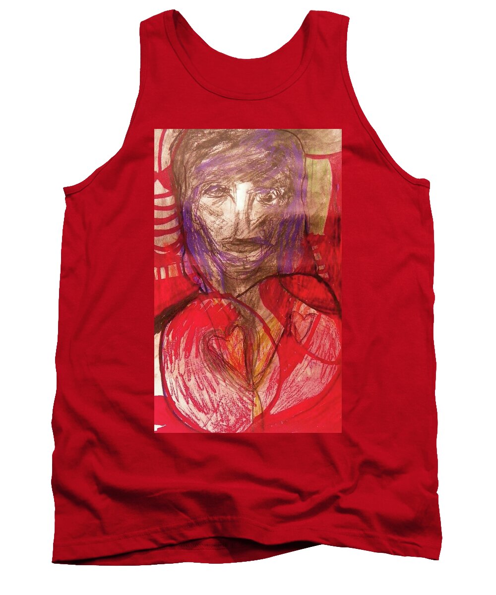 Expressive Tank Top featuring the painting Happy Valentine's Day - June in Winter by Judith Redman