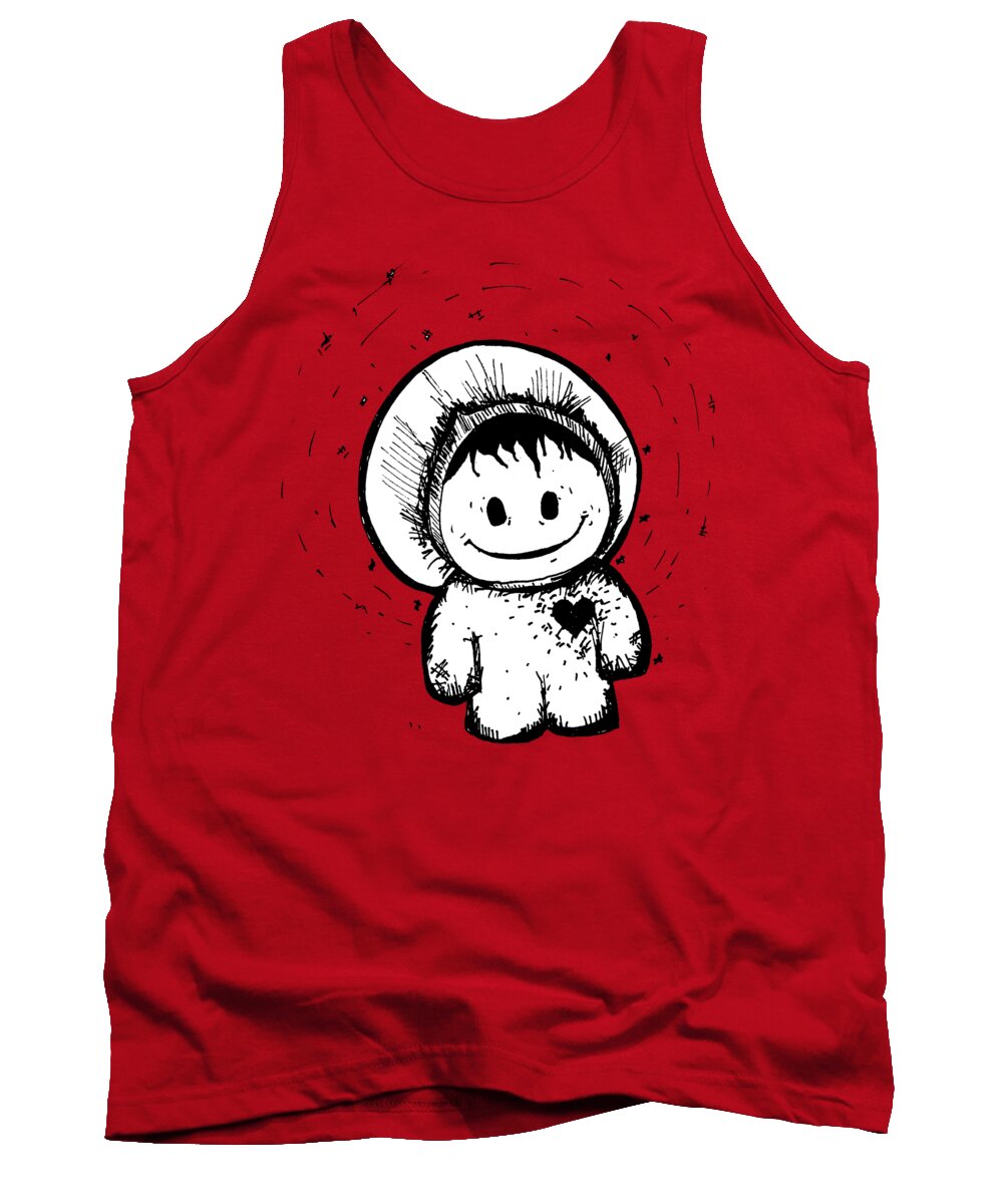 Happypants Tank Top featuring the drawing Happypants by Unhinged Artistry