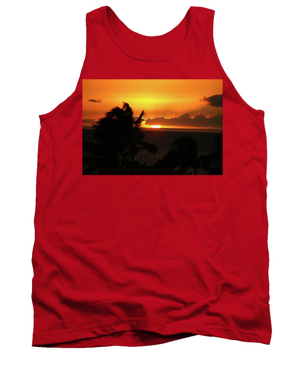 Sunset Tank Top featuring the photograph Hawaiian Sunset by Anthony Jones