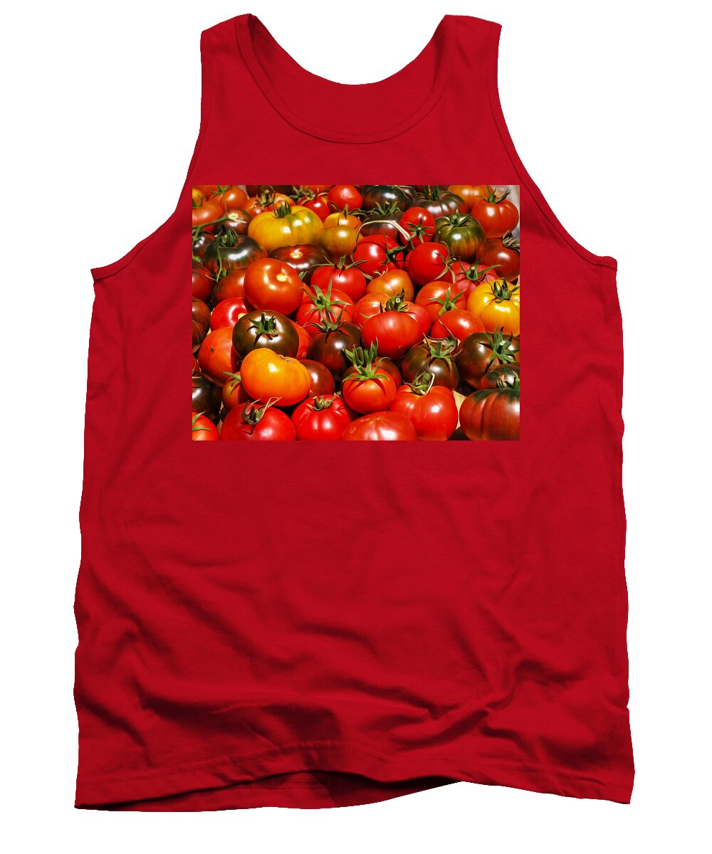 Tomatoes Tank Top featuring the photograph Heirloom Tomatoes Summer 2016 by Joe Schofield