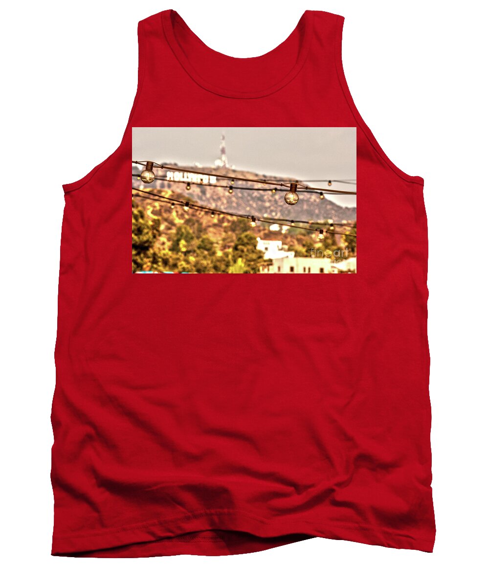 Hollywood Tank Top featuring the photograph Hollywood sign on the hill 6 by Micah May