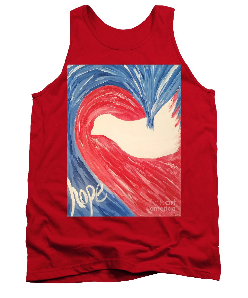 Heart Tank Top featuring the painting Hope by Curtis Sikes