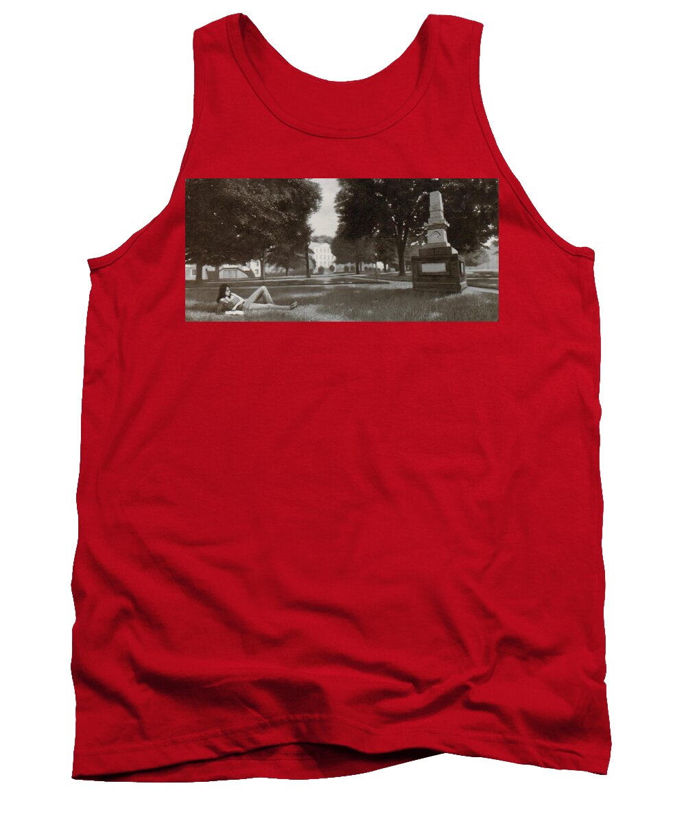 University Of South Carolina Tank Top featuring the painting Horseshoe at USC 1985 by Blue Sky