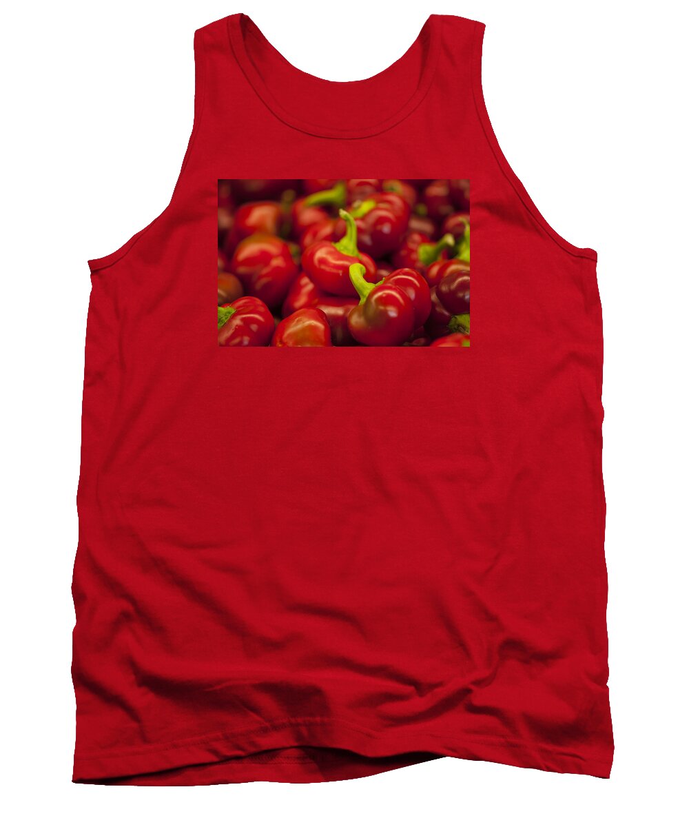 Abundance Tank Top featuring the photograph Hot cherry peppers by Brian Green