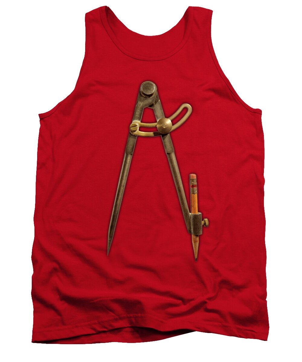 Boys Room Tank Top featuring the photograph Iron Compass on Color Paper by YoPedro