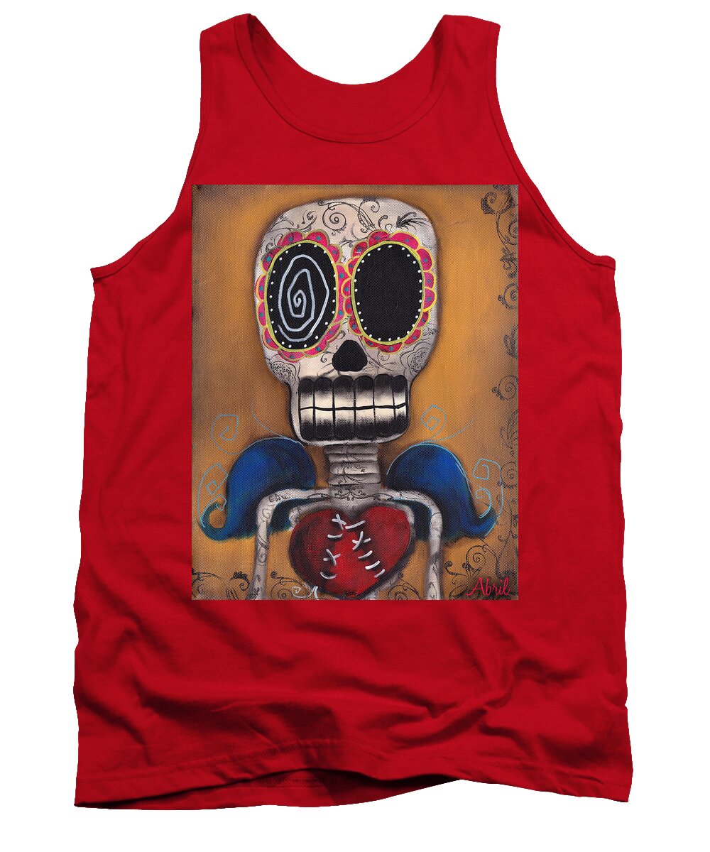 Day Of The Dead Tank Top featuring the painting Javier by Abril Andrade