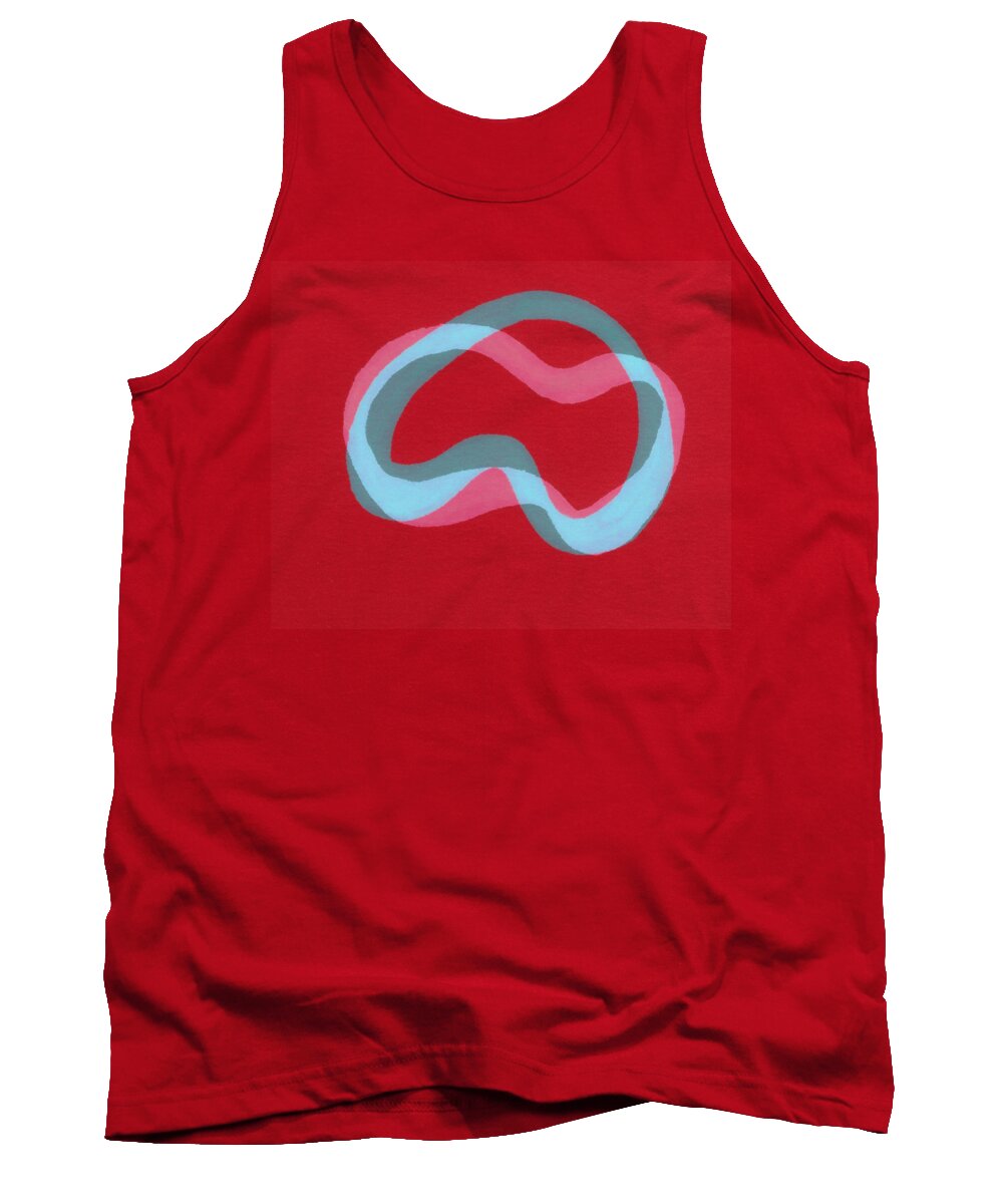 Lines Tank Top featuring the digital art Line Study with Blue and Grey by Michelle Calkins