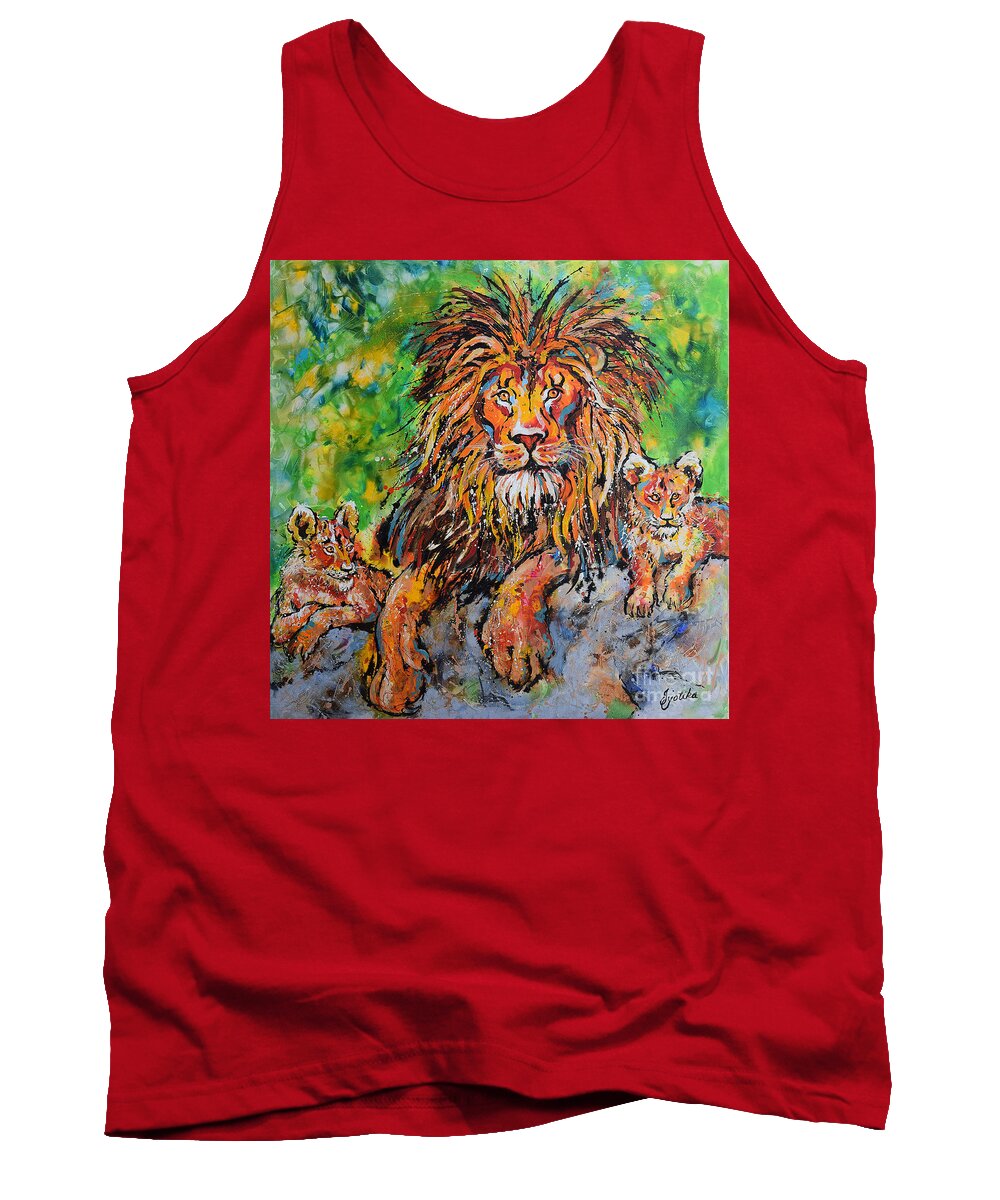  Tank Top featuring the painting Lion's Pride by Jyotika Shroff