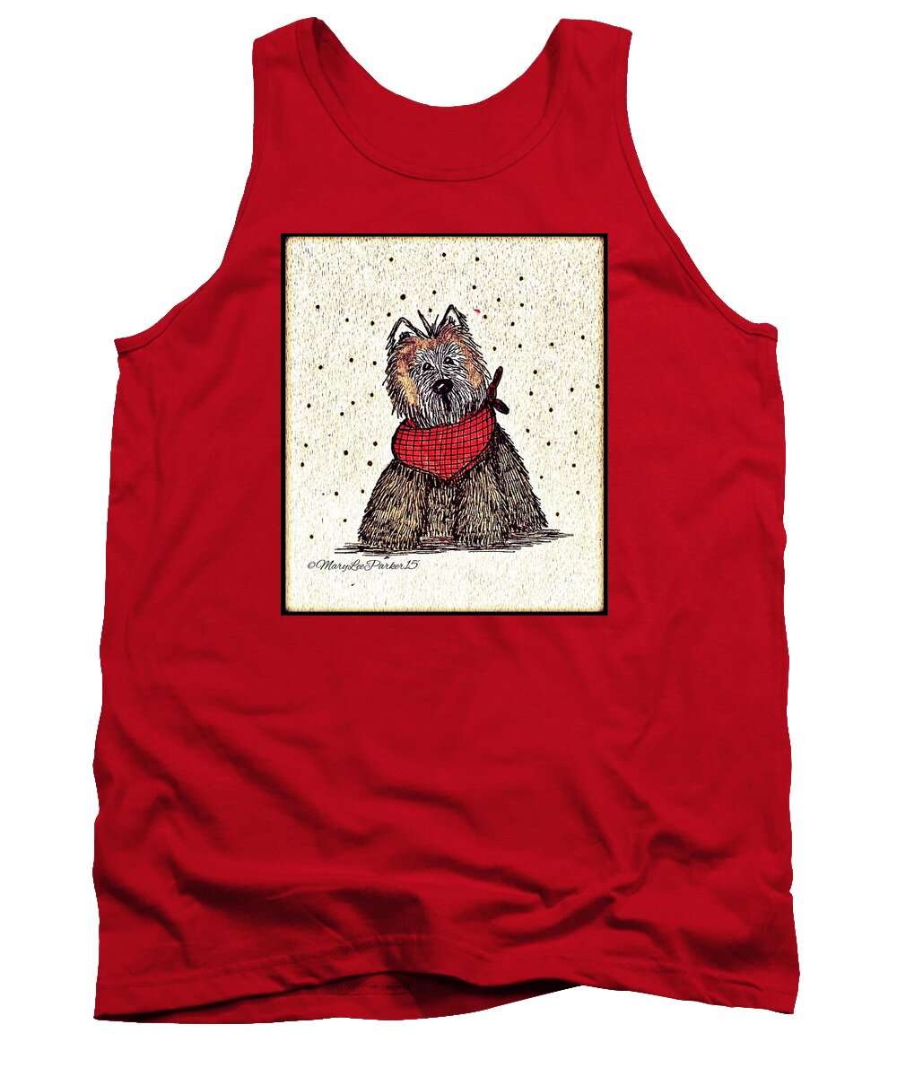 Lola Tank Top featuring the mixed media Lola The Dog by MaryLee Parker