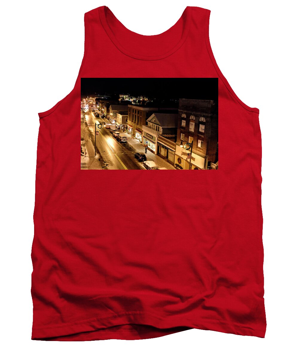 lake Placid New York Tank Top featuring the photograph Main Street - Lake Placid New York by Brendan Reals