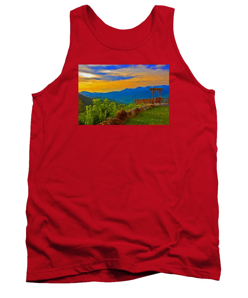 Mountains Tank Top featuring the photograph Blue Ridge Sunset from Mama Gertie's Hideaway by Ginger Wakem