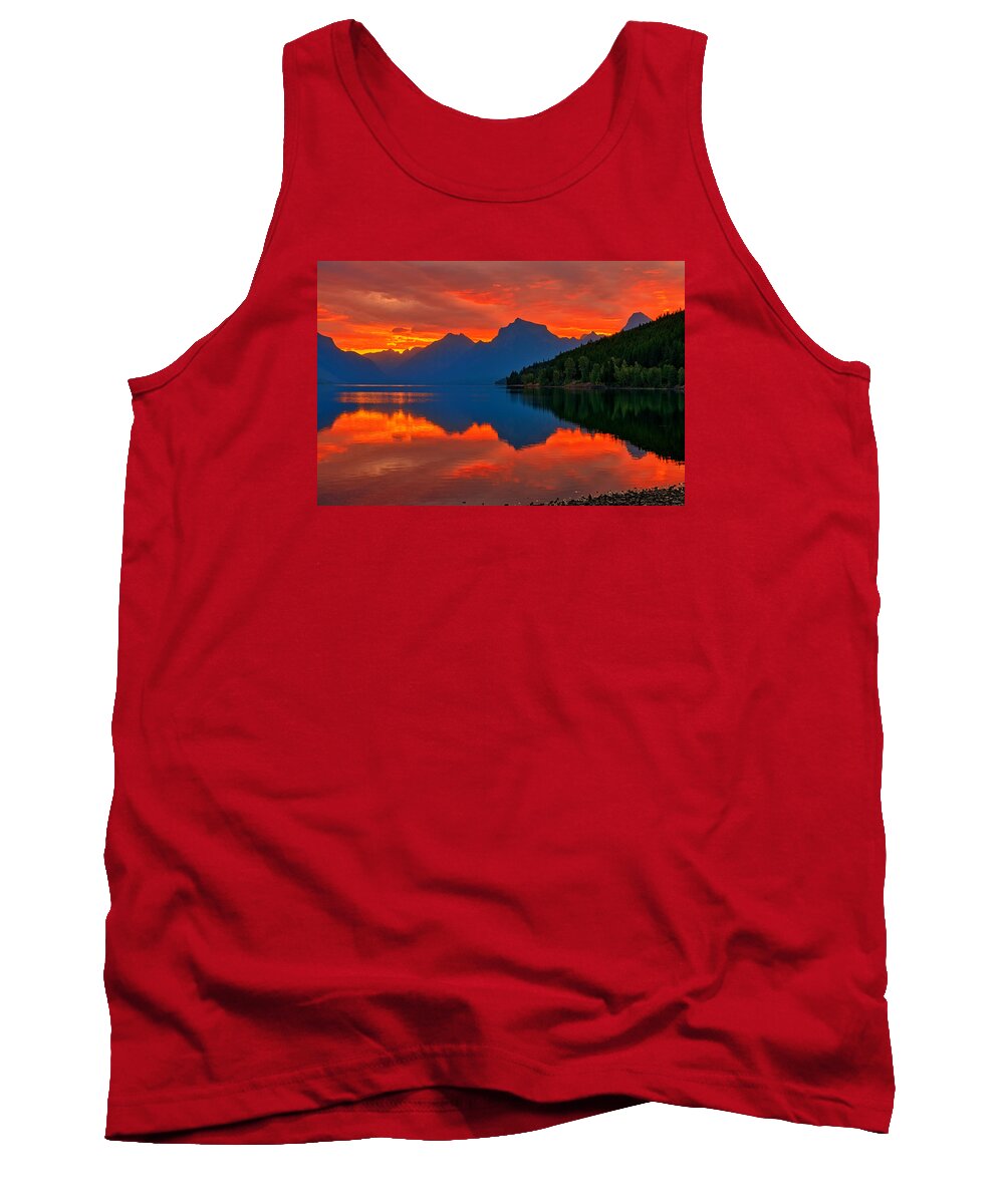 Glacier National Park Tank Top featuring the photograph McDonald Sunrise by Greg Norrell