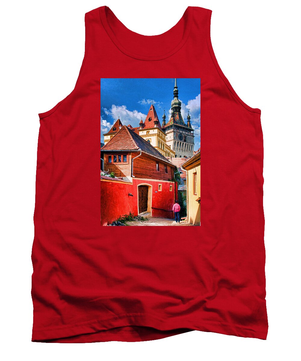 Romania Tank Top featuring the photograph Medieval Sighisoara by Dennis Cox