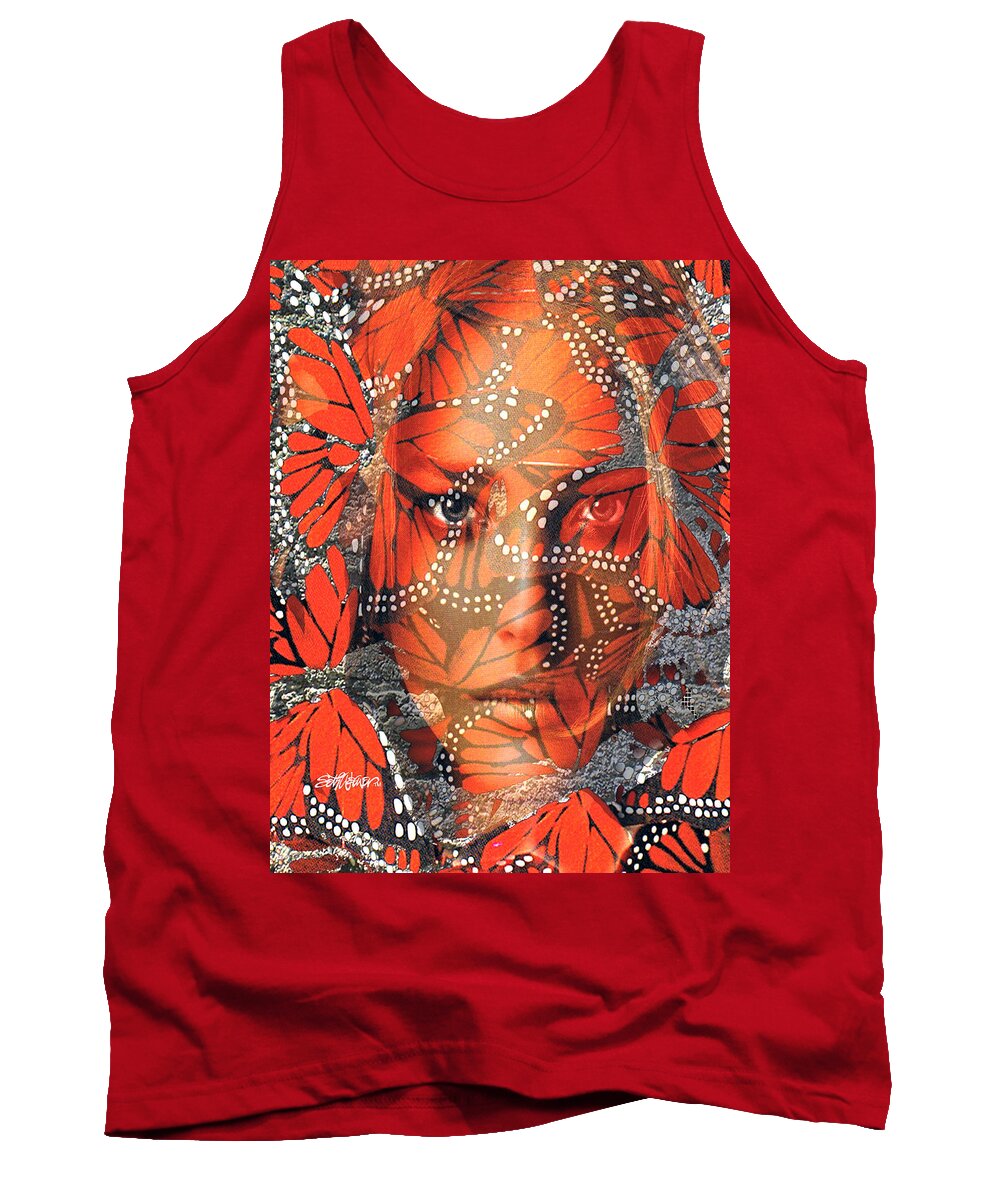 Butterfly Tank Top featuring the digital art Monarch Moment by Seth Weaver