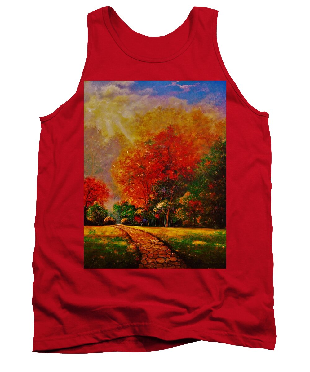 Landscape Tank Top featuring the painting My Favorite Park by Emery Franklin