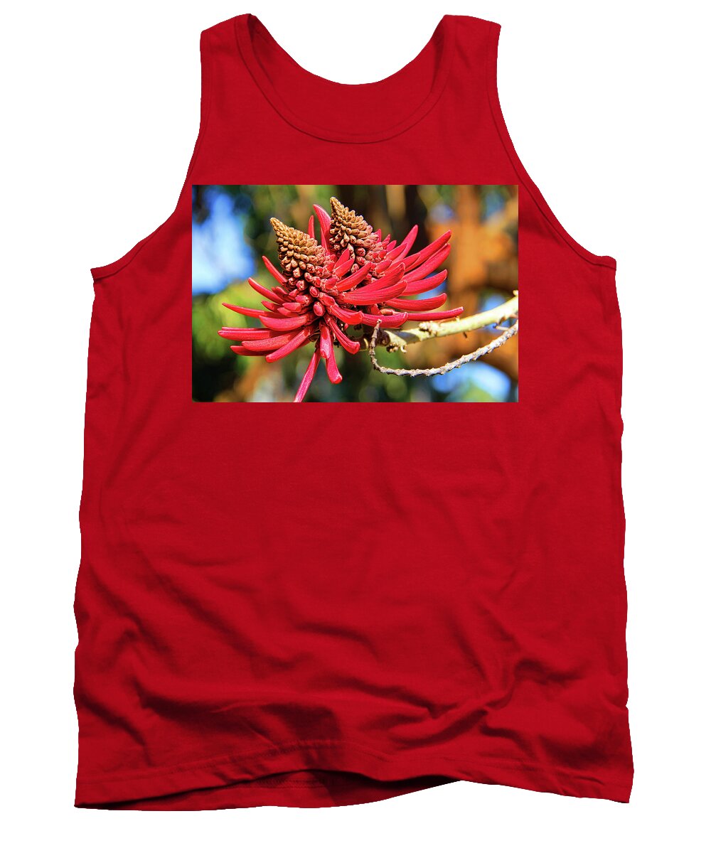 Coral Tree Flower Tank Top featuring the photograph Naked Coral Tree Flower by Mariola Bitner
