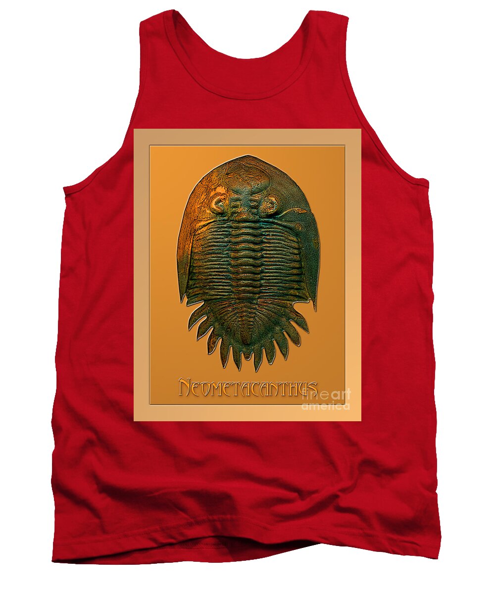 Trilobite Fossil Ancient Colorful Exotic Paleontology Marine Prehistoric Unique Cool Awesome Tank Top featuring the photograph Neometacanthus fossil trilobite by Melissa A Benson