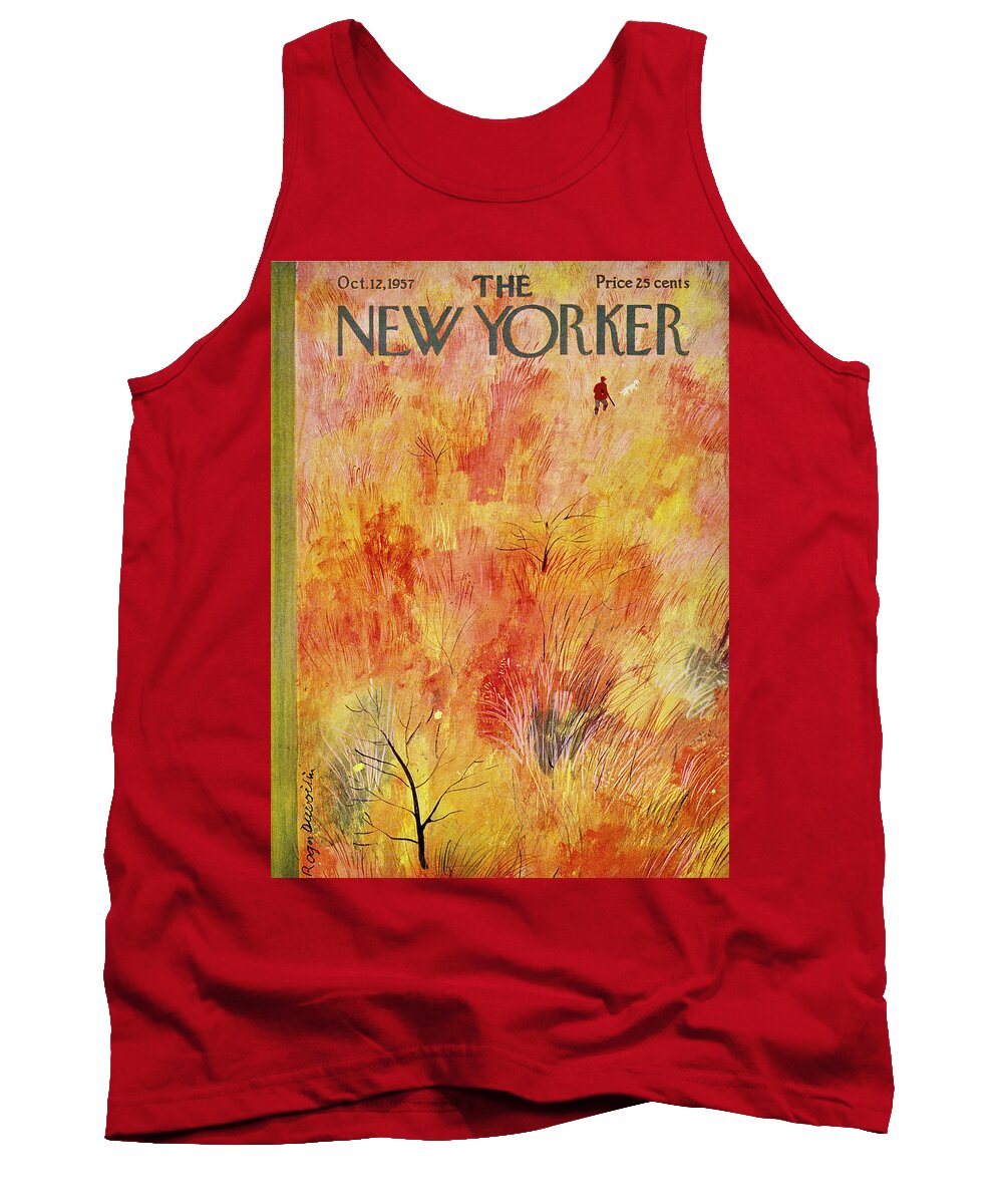 Fall Tank Top featuring the painting New Yorker October 12th 1957 by Roger Duvoisin