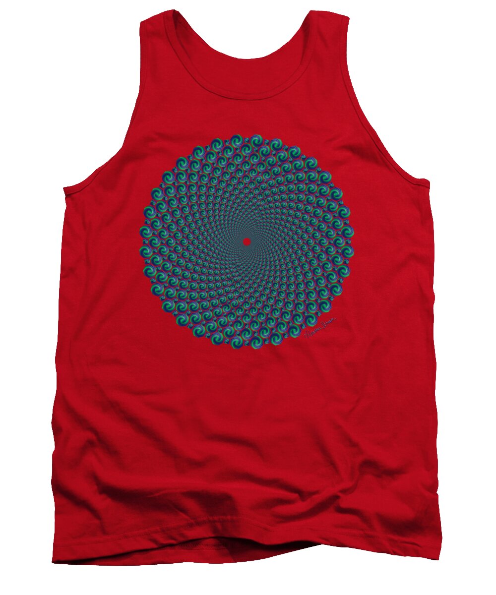 Artsytoo Tank Top featuring the digital art Octagonal Peacock Feathers by Heather Schaefer