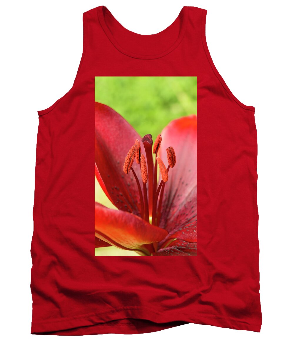 Red Tank Top featuring the photograph One flower wish for prosperity. by Elena Perelman