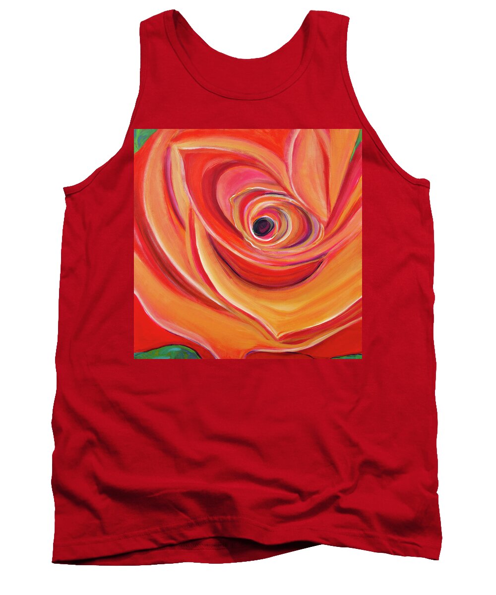 Acrylic Tank Top featuring the painting One Perfect Rose by Seeables Visual Arts
