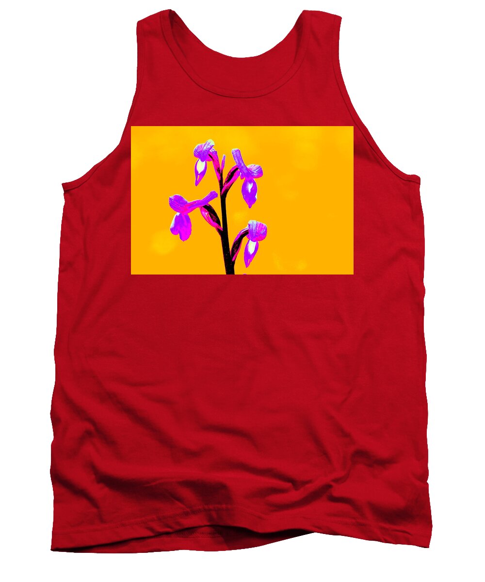 Flowers Tank Top featuring the photograph Orange Champagne Orchid by Richard Patmore