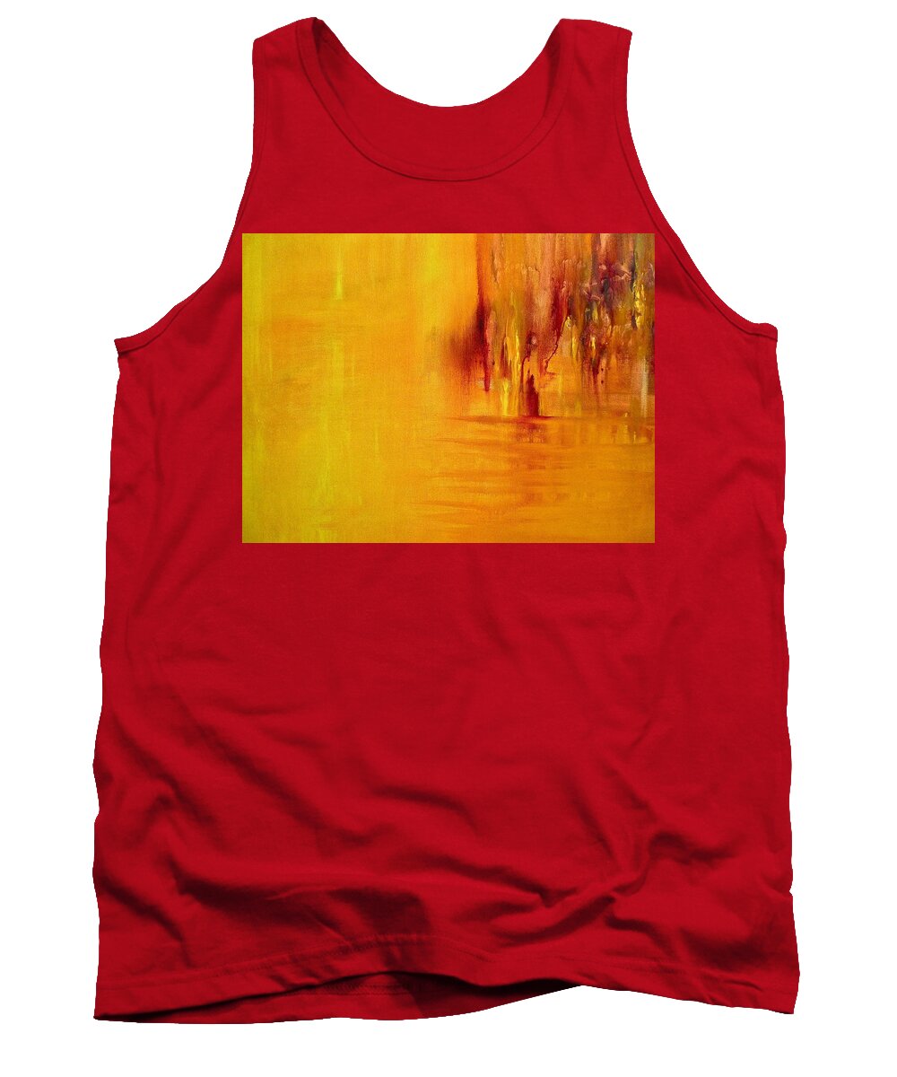 Acrylic Abstract Tank Top featuring the painting Orange by Claire Bull