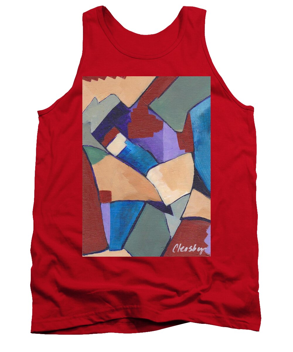 Abstract Tank Top featuring the painting Organic Abstract Series II by Patricia Cleasby