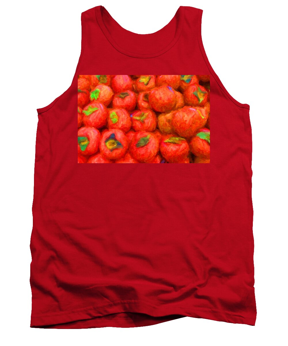 Persimmon Tank Top featuring the digital art Persimmons by Caito Junqueira