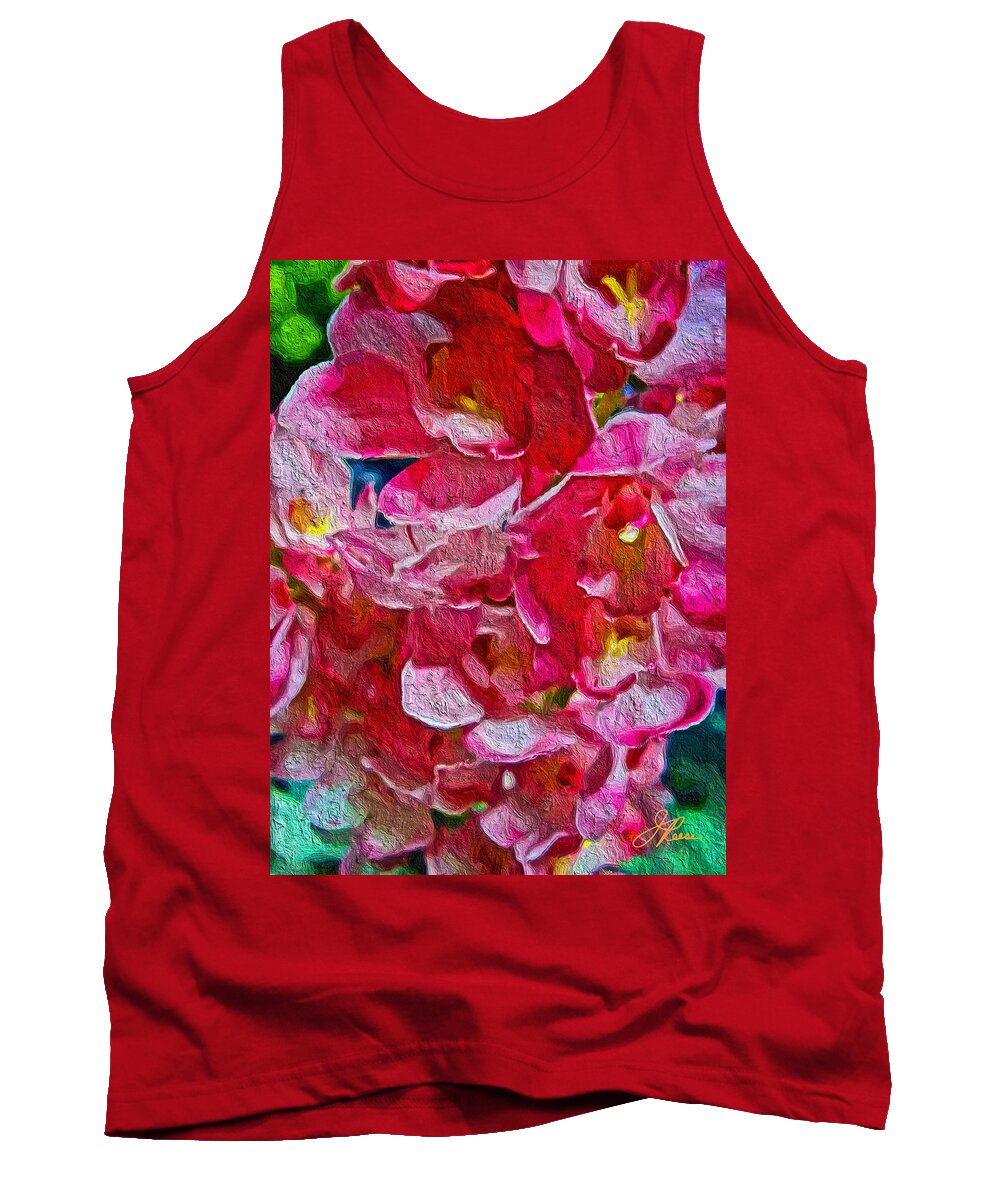 Pink Tank Top featuring the painting pink Orchids by Joan Reese