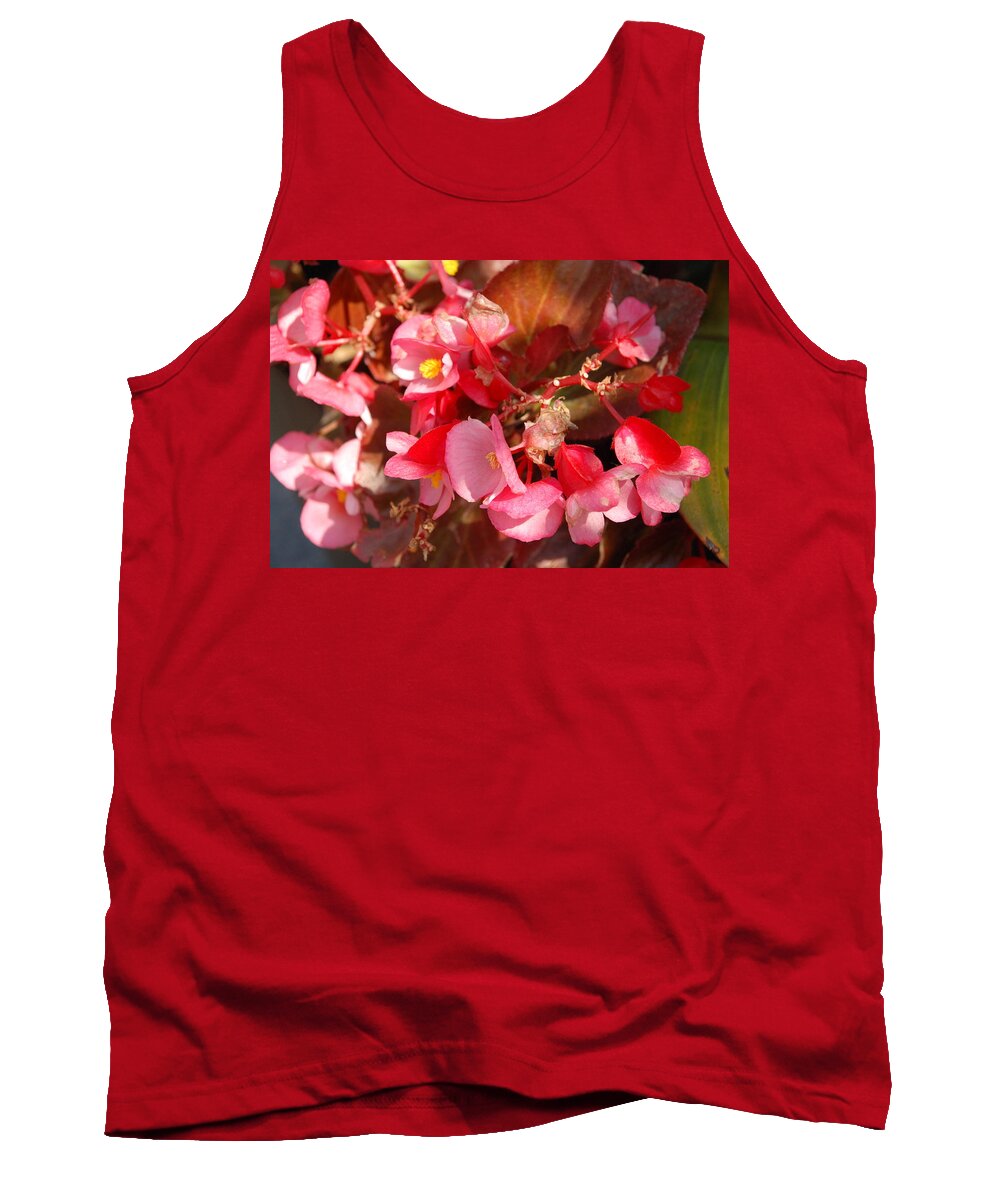 Small Pink Flowers Tank Top featuring the photograph Pink Yellow Centers by Ee Photography